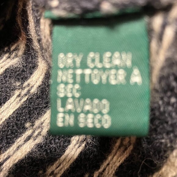 VTG Lauren Ralph Lauren Fair Isle Wool Full Zip Sweater Faux Fur Collar/Cuffs-PM - Picture 13 of 13